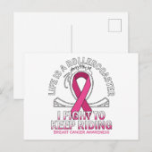 Bewustmaking van borstkanker Roze lintstof bestrij Briefkaart (Voorkant / Achterkant)