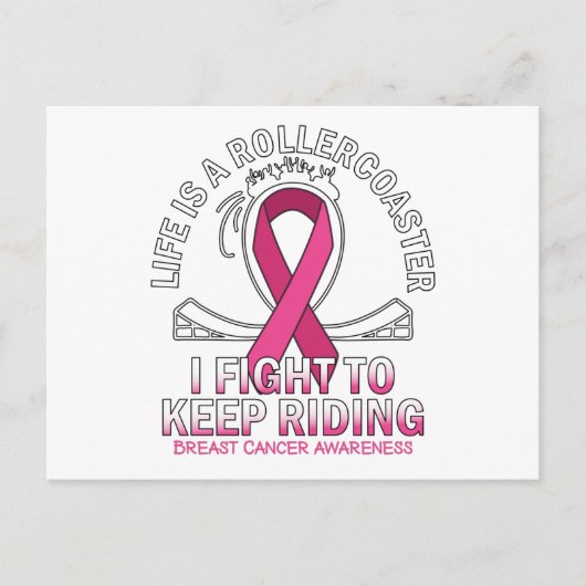 Bewustmaking van borstkanker Roze lintstof bestrij Briefkaart (Voorkant)