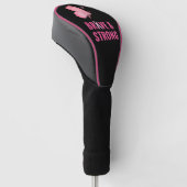 Bewustmaking van borstkanker roze zwarte vlinder d golfheadcover (Schuin)