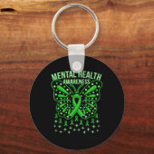 Bewustmaking van de geestelijke gezondheid Butterf Sleutelhanger (Voorkant)