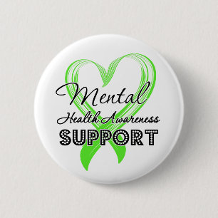 Bewustmaking van de geestelijke gezondheid - Onder Ronde Button 5,7 Cm