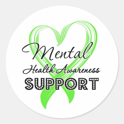 Bewustmaking van de geestelijke gezondheid - Onder Ronde Sticker (Voorkant)