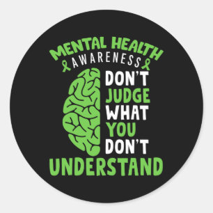 Bewustmaking van de geestelijke gezondheid Recht n Ronde Sticker