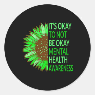 Bewustmaking van de geestelijke gezondheid Zonnebl Ronde Sticker