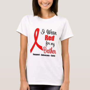 Bewustmaking van de slag - Rood lint (Broeder) T-shirt