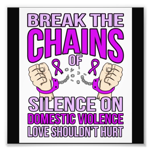Bewustmaking van de steun voor huiselijk geweld foto afdruk (Voorkant)