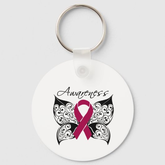 Bewustmaking van de tattoo vlinder - multipel myel sleutelhanger (Voorkant)