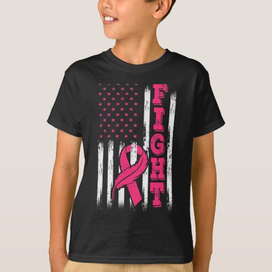 Bewustmaking van de vlag van een roze lintje t-shirt (Voorkant)