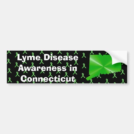 Bewustmaking van de ziekte van Lyme in Connecticut Bumpersticker (Voorkant)
