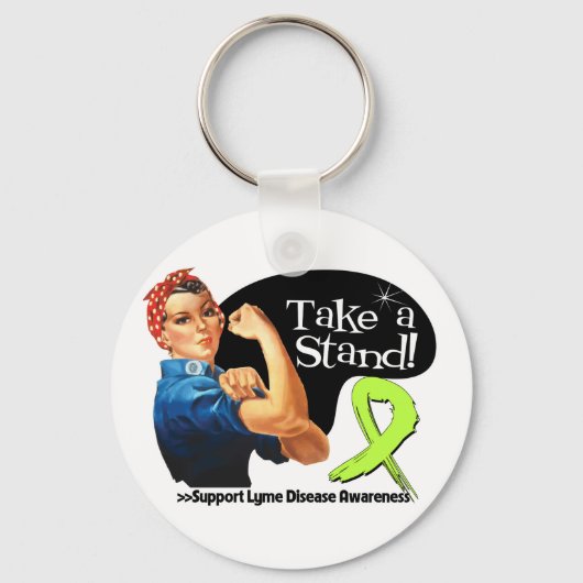 Bewustmaking van de ziekte van Lyme Neem een stand Sleutelhanger (Voorkant)