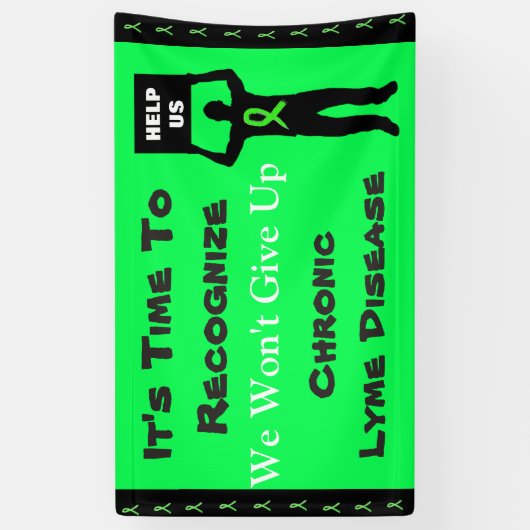 Bewustmaking van de ziekte van Lyme We geven geen Spandoek (Verticaal)