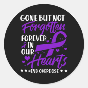 Bewustmaking van één Memorial Overdosering Ronde Sticker