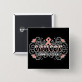 Bewustmaking van endemische kanker vierkante button 5,1 cm (Voorkant /achterkant)