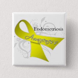 Bewustmaking van endometriose vierkante button 5,1 cm