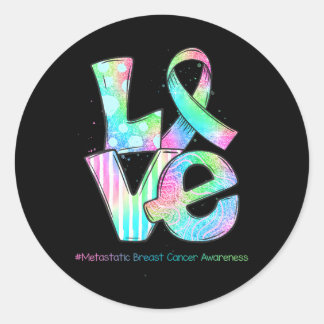 BEWUSTMAKING VAN GEMIDDELDE borstkanker VAN LOVE Ronde Sticker