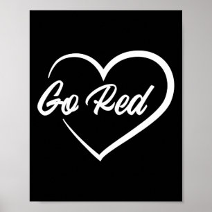 Bewustmaking van hartziekten Maand Red Heart Ameri Poster