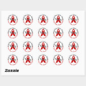 Bewustmaking van hartziekten Maand Rood lint 1,3 Ronde Sticker (Vel)
