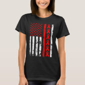Bewustmaking van hartziekten Rood lint-Amerikaanse T-shirt (Voorkant)