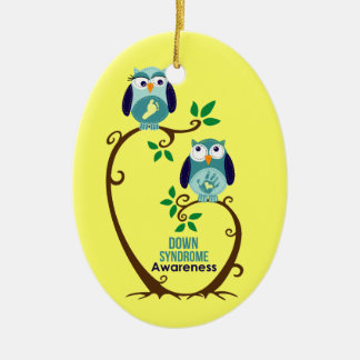 Bewustmaking van het downsyndroom keramisch ornament
