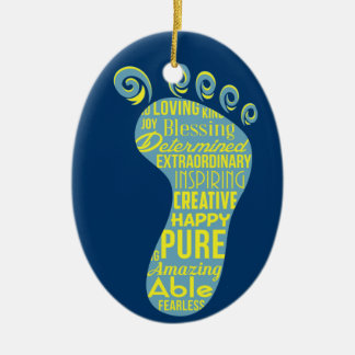 Bewustmaking van het downsyndroom keramisch ornament