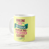 Bewustmaking van het downsyndroom koffiemok (Voorkant links)