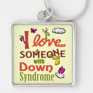 Bewustmaking van het downsyndroom sleutelhanger