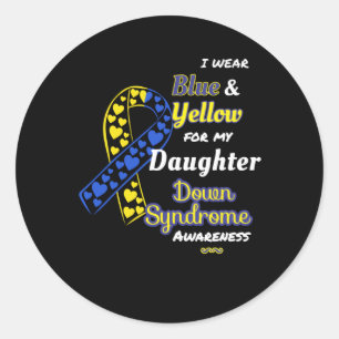 Bewustmaking van het downsyndroom voor de dochter ronde sticker