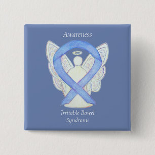 Bewustmaking van het irriteerbaar darmsyndroom vierkante button 5,1 cm