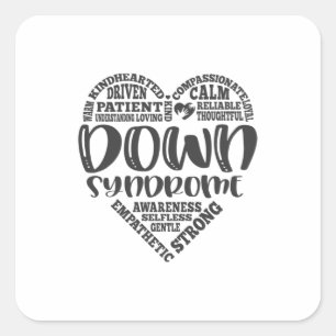 Bewustmaking van het syndroom van Down, downs synd Vierkante Sticker