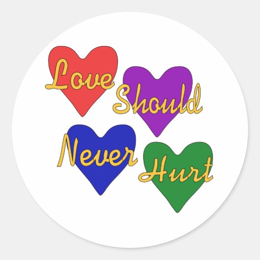 Bewustmaking van huiselijk geweld ronde sticker (Voorkant)