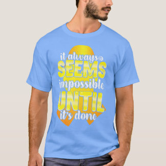 Bewustmaking van kinderkanker Gele ribbo T-shirt