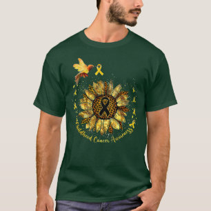 Bewustmaking van kinderkanker Hummingbird Yellow S T-shirt