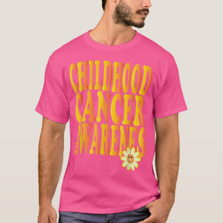 Bewustmaking van kinderkanker Retro Groovy T-shirt