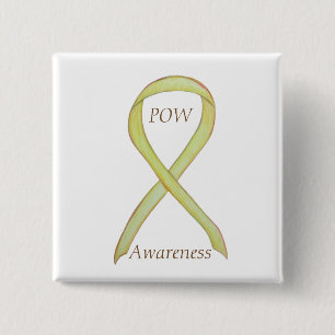 Bewustmaking van krijgsgevangenen (POW) Aangepast Vierkante Button 5,1 Cm