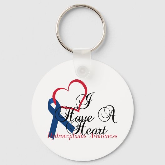 Bewustmaking van Navy Blue Ribbon Hydrocephalus Sleutelhanger (Voorkant)