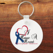 Bewustmaking van Navy Blue Ribbon Hydrocephalus Sleutelhanger (Voorkant)