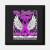 Bewustmaking van overdosering Mijn broer's Wings H Magneet (Voorkant)