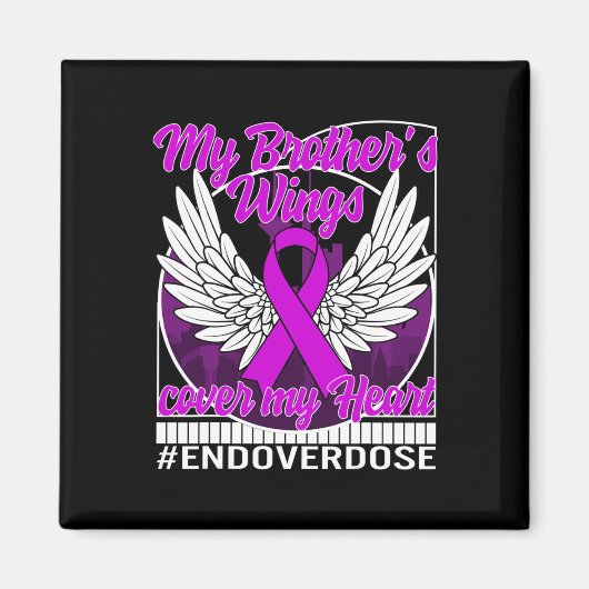 Bewustmaking van overdosering Mijn broer's Wings H Magneet (Voorkant)