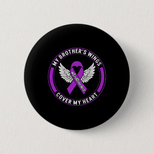 Bewustmaking van overdosering Mijn broer's Wings H Ronde Button 5,7 Cm