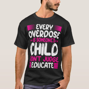 Bewustmaking van overdosering: rechter Paars kools T-shirt