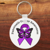 Bewustmaking van pancreaskanker | Botervlieg Sleutelhanger (Voorkant)