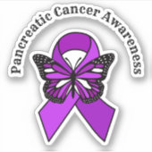 Bewustmaking van pancreaskanker | Botervlieg Sticker (Voorkant)