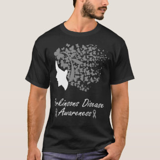 Bewustmaking van Parkinson Vrouwen Butterflies H T-shirt
