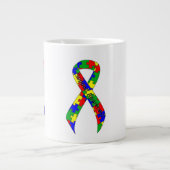 Bewustmaking van Puzzle Ribbon Jumbo Mok (Voorkant)