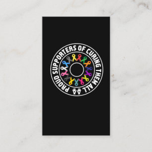 Bewustmaking van ribbons van groepsondersteuning v visitekaartje