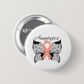 Bewustmaking van tattoo Butterfly - baarmoederhals Ronde Button 5,7 Cm (Voorkant /achterkant)