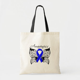 Bewustmaking van tattoo Butterfly - Colon Cancer Tote Bag