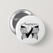 Bewustmaking van tattoo vlinder - kankerverwekkend ronde button 5,7 cm (Voorkant /achterkant)
