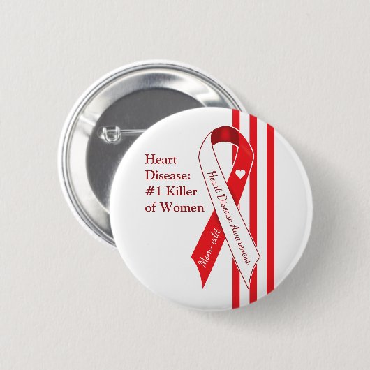 Bewustmaking van vrouwen en hartziekten ronde button 5,7 cm (Voorkant /achterkant)