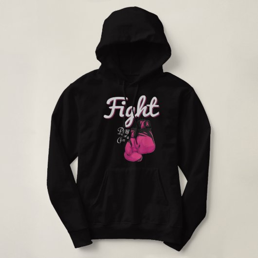 Bewustmaking voor borstkanker Roze boxhandschoen F Hoodie (Design voorkant)